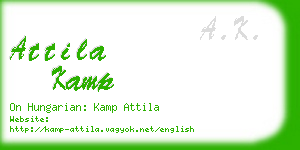 attila kamp business card